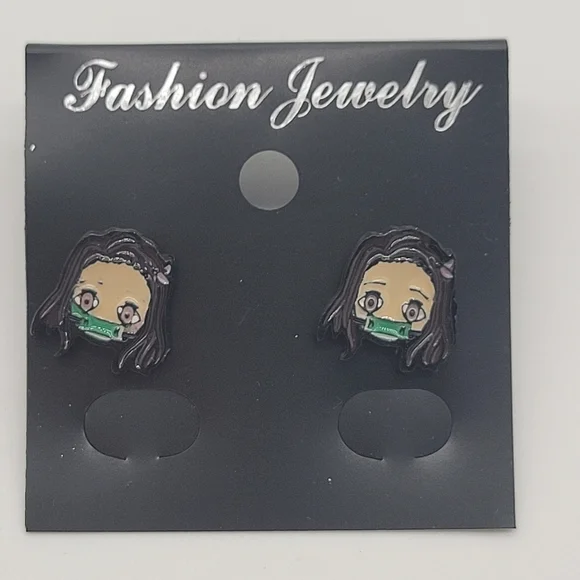 New Japan Anime Demon Slayer Stud Earring set of 3 - Picture 5 of 5